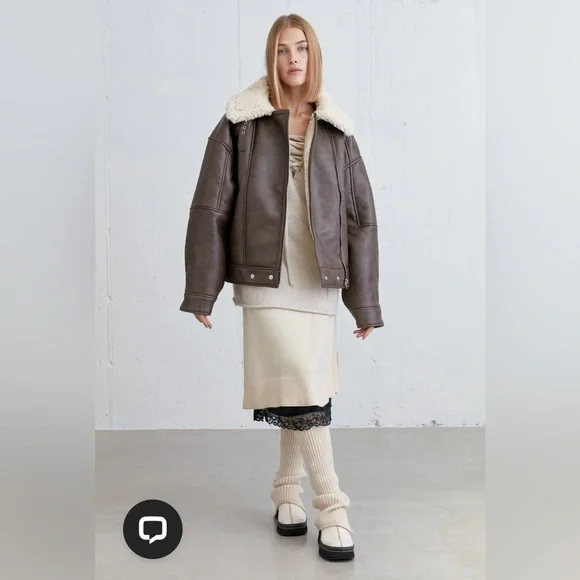 78$ NWT OAK+FORT Lace-Up Distressed Sweater | Relaxed Fit | NWT | Size S-M - Picture 8 of 15